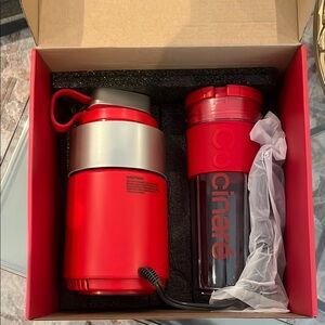 Red Portable Blender Set